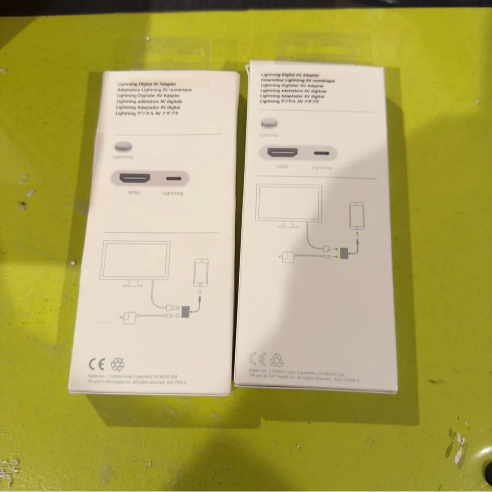 Apple Lightning to Digital AV Adapter. 2x of them. HDMI Adapter